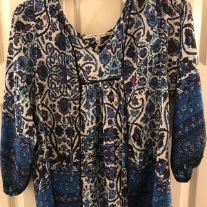 Paisley blue and black blouse